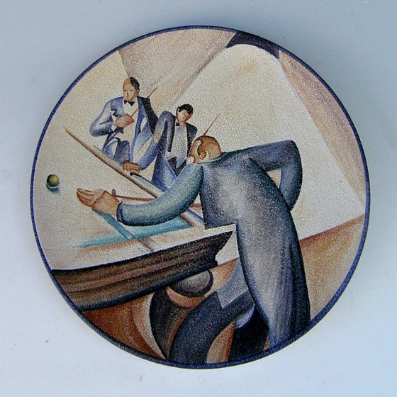Piatto Giocatori di Biliardo Romeo Bevilacqua